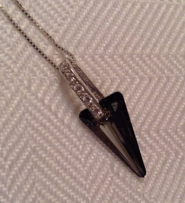 Small Silver Shade Swarovski Spike Necklace