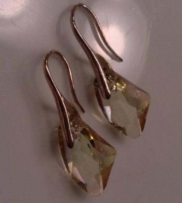 Luminous Green Swarovski Chunk Earrings
