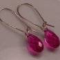 Simple Fuchsia Raindrop Earrings