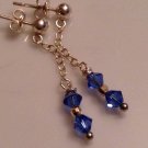 Swarovski Sapphire Sterling Silver Earrings