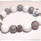 Howlite & Silver Druzy Quartz Bracelet