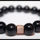 Black Onyx & Rose Gold Bling Bracelet