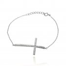 Ladies CZ & Silver Bracelet .925 - Cross