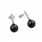 Ladies Silver .925 CZ Dangling Earings - Black Stud