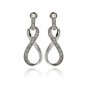 Ladies Rhodium Brass Earrings- Dangling Infinity