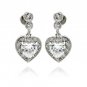 Ladies Rhodium Brass Earrings- Dangling Heart