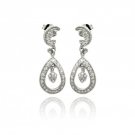 Ladies Rhodium Brass Earrings- Dangling teardrop