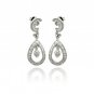 Ladies Rhodium Brass Earrings- Dangling teardrop