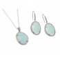 Ladies Set (Necklace & Earrings) Silver .925 CZ - Opal