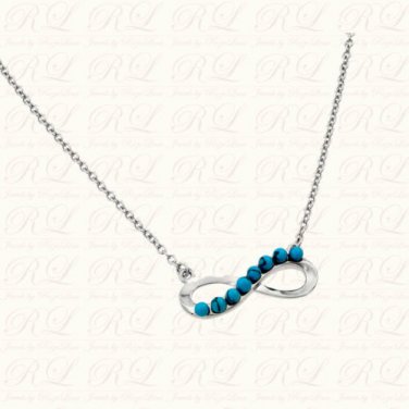 Sterling Silver turquoise Infinity Necklace
