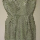 BEAUTIFUL VINTAGE GREEN BROCADE DRESS - 50'S/60'S