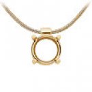 18k Gold Floating Solitaire Pendant Setting