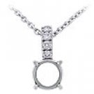 18k White Gold Pavé Bail Pendant Setting