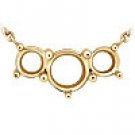 18k Gold Three-Stone Pendant Setting