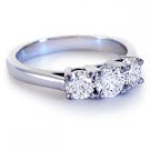 18k White Gold Three-Stone Pre-Set Engagement ring
