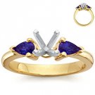 18k Gold Pear-Shaped Sapphire Setting