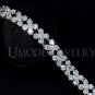 4 Leaf Flower AAA++Swiss Cubic Zirconia White Gold Plaeted