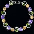 Permanent Light Multicolor Cubic zirconia White Gold Plaeted