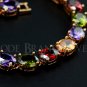 Venus Colorful Charm AAA+ Oval CZ Bracelet Rose Gold Plaeted
