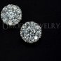 1 pcs 0.25ct and 9 pcs 0.03ct CZ Flower Stud White Gold Plated