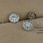 1 pcs 0.25ct and 9 pcs 0.03ct CZ Flower Stud White Gold Plated