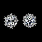 4.5mm 0.35 carat Tiny Snow Flake Post Earring White Gold Plated