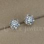 4.5mm 0.35 carat Tiny Snow Flake Post Earring White Gold Plated