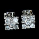 5 pcs 0.1 carat AAA+ CZ Stud Earring White Gold Plated