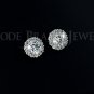 6mm 0.75ct CZ Surrounded Flower Stud Earring White Gold Plated