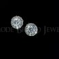 6mm 0.75ct CZ Surrounded Flower Stud Earring White Gold Plated