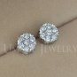 7 pcs 0.04 carat Cluster Small post Earring White Gold Plated