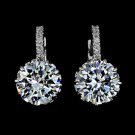 9mm 2.75 carat AAA+ CZ Hoop Earring White Gold Plated