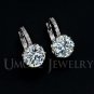 9mm 2.75 carat AAA+ CZ Hoop Earring White Gold Plated