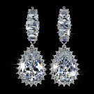Duchess 's love Water Drop Shaped CZ Earring White Gold Plated