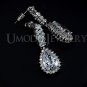 Duchess 's love Water Drop Shaped CZ Earring White Gold Plated