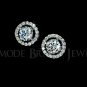 Heart & Arrows cut Top AAA+ CZ 0.75 ct Earring White Gold Plated