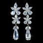 Luxury Flower AAA+ CZ Drop Earring White Gold Plated