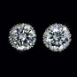 Multi Prongs 8mm 2ct AAA+ CZ Stud Earring White Gold Plated