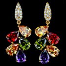 My Mona Lisa Multicolor CZ Cluster DropEarring Rose Gold Plated