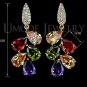 My Mona Lisa Multicolor CZ Cluster DropEarring Rose Gold Plated
