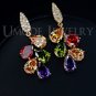 My Mona Lisa Multicolor CZ Cluster DropEarring Rose Gold Plated