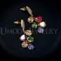 My Mona Lisa Multicolor CZ Cluster DropEarring Rose Gold Plated
