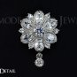 Princess Flower Top Quality Marquise CZ Stud White Gold Plated