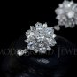 Princess Flower Top Quality Marquise CZ Stud White Gold Plated