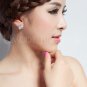 Round and Marquise CZ Cluster Flower Earring White Gold Plated