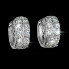 Round Loop with tiny AAA+ CZ Hoop Earring White Gold Plated
