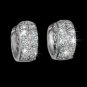 Round Loop with tiny AAA+ CZ Hoop Earring White Gold Plated
