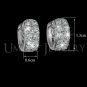 Round Loop with tiny AAA+ CZ Hoop Earring White Gold Plated