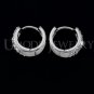 Round Loop with tiny AAA+ CZ Hoop Earring White Gold Plated