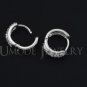 Round Loop with tiny AAA+ CZ Hoop Earring White Gold Plated